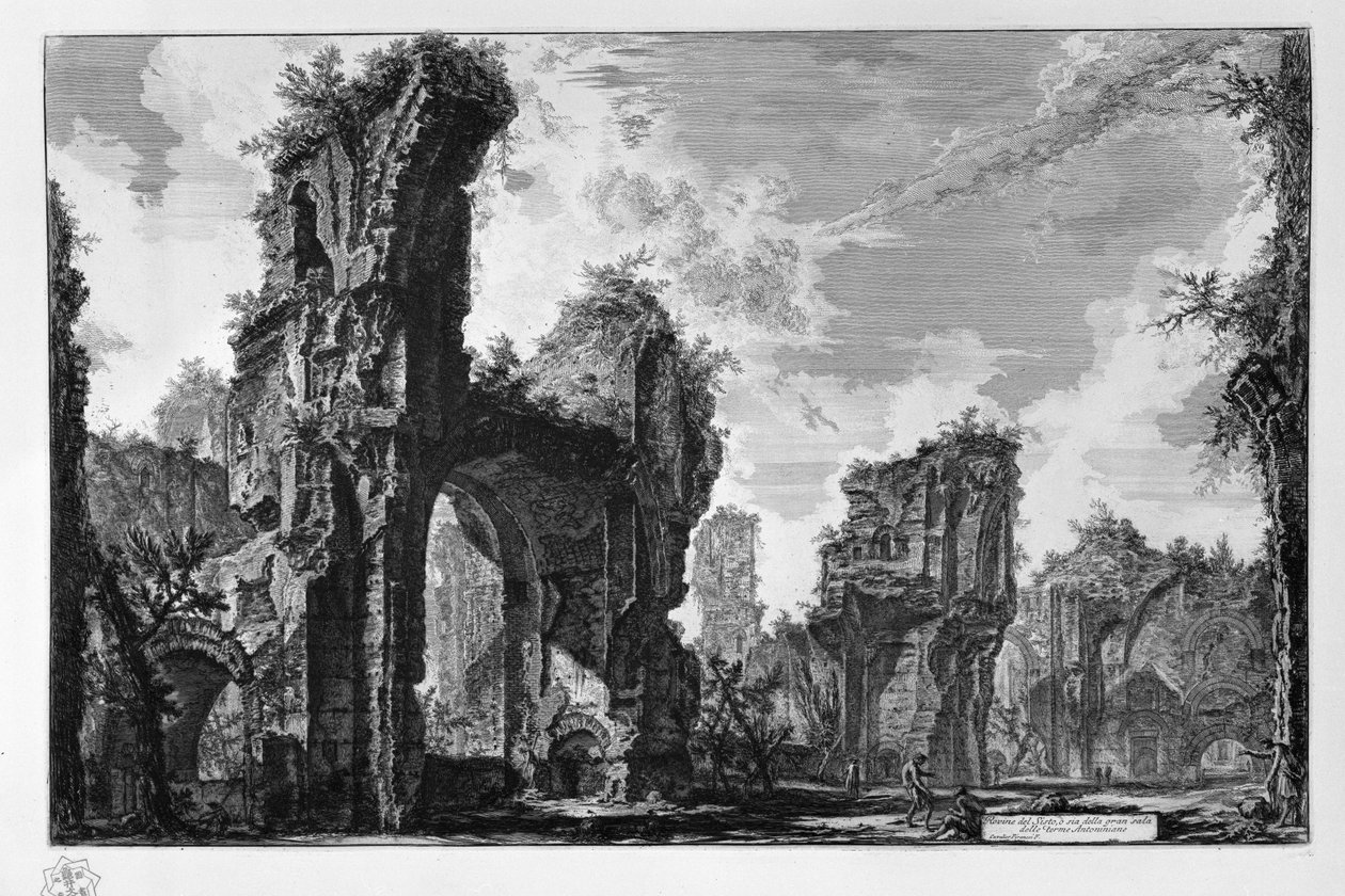 Rovine del Sisto, tai sia della gran sala delle Terme Antoniniane tekijältä Giovanni Battista Piranesi