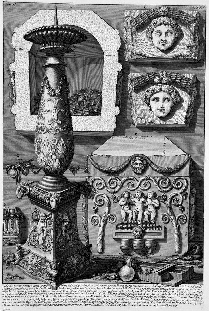 Konstantinan sarkofagi tekijältä Giovanni Battista Piranesi