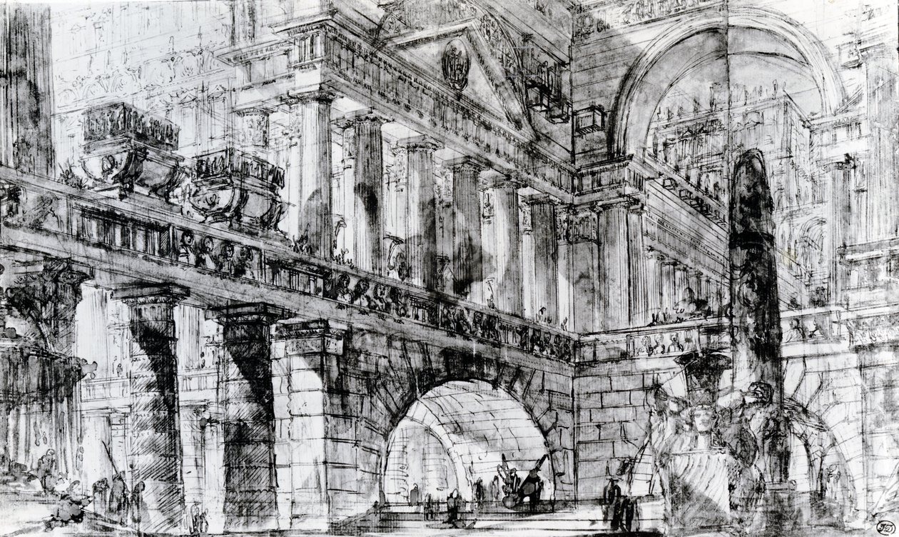 Temppelin piha tekijältä Giovanni-Battista Piranesi