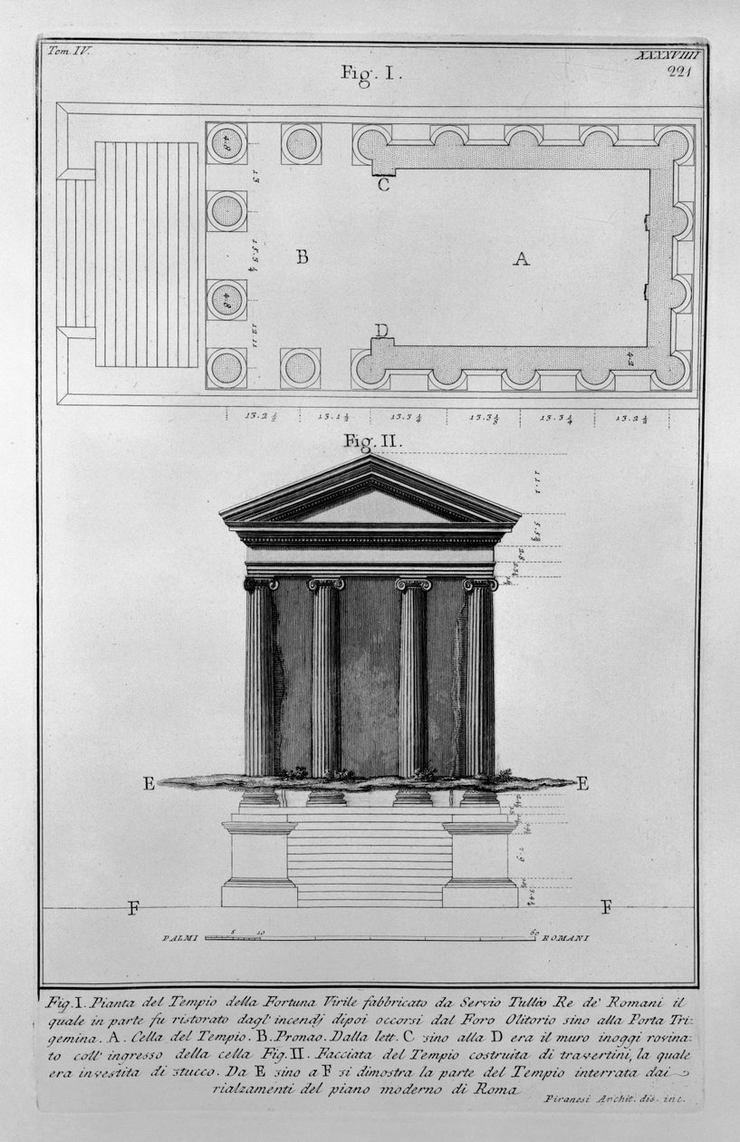 Portunuksen temppeli tekijältä Giovanni Battista Piranesi