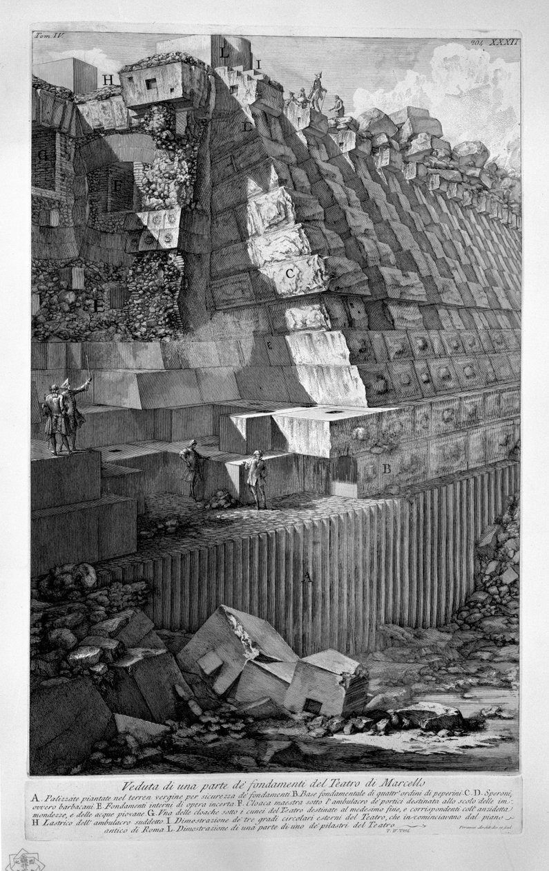Marcelluksen teatteri tekijältä Giovanni Battista Piranesi
