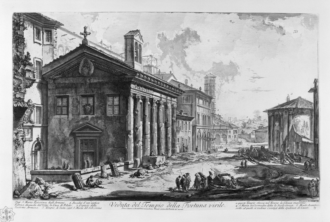 Veduta del Tempio di Portuno (Piranesi tekijältä Giovanni Battista Piranesi
