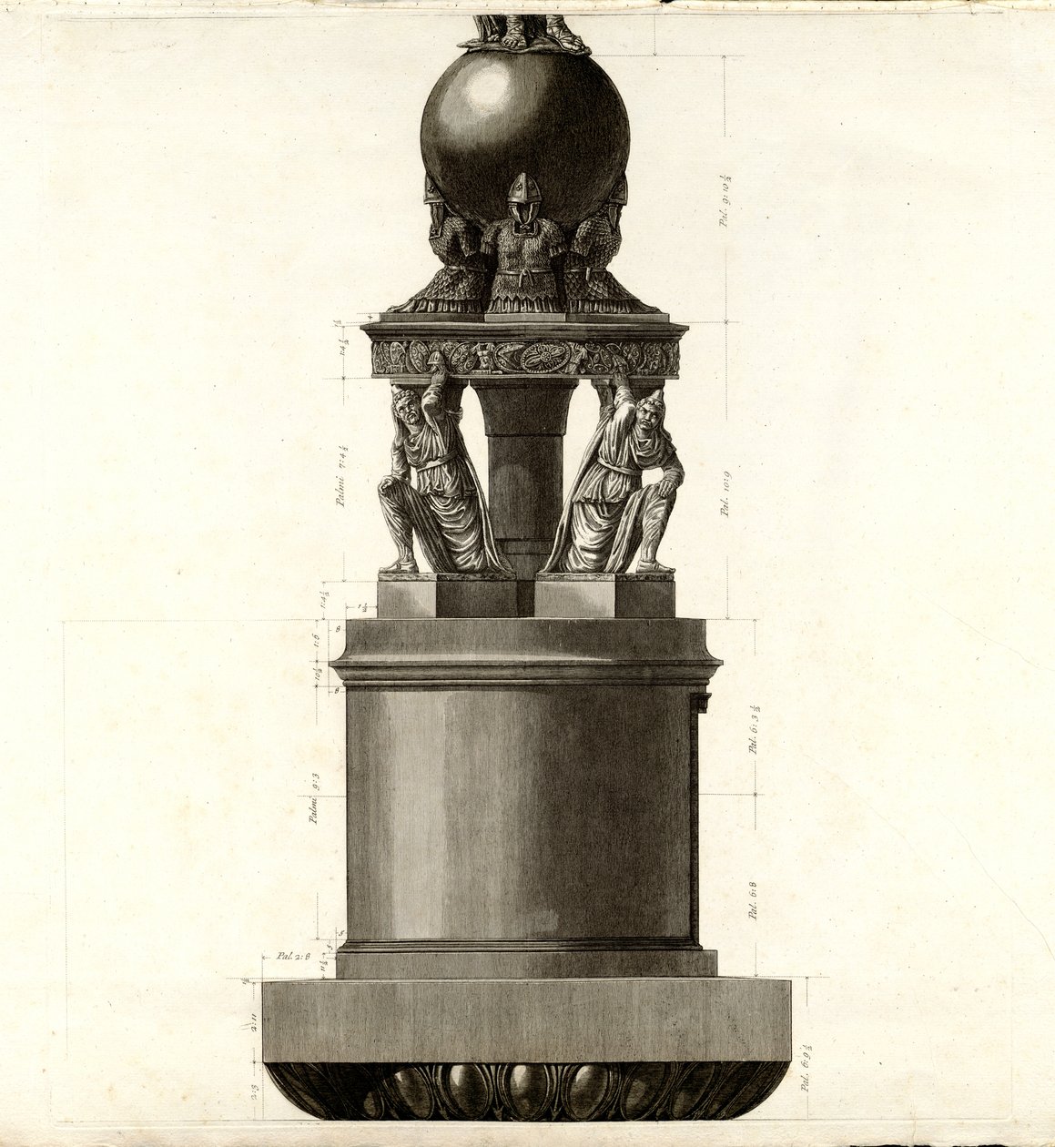 Veduta del prospetto principale della Colonna Trajana tekijältä Giovanni Battista Piranesi