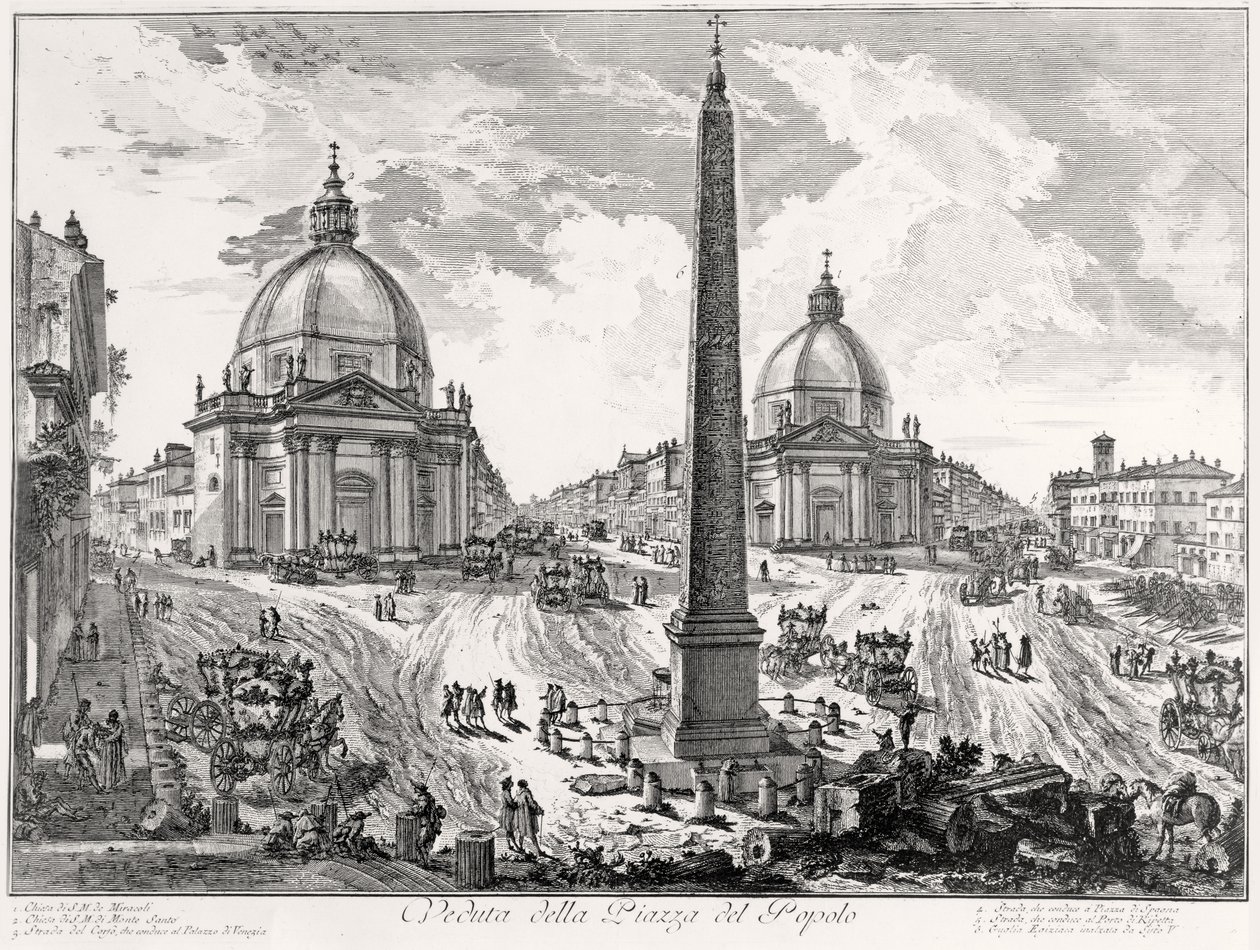Veduta della Piazza del Popolo, n. 1750 tekijältä Giovanni Battista Piranesi