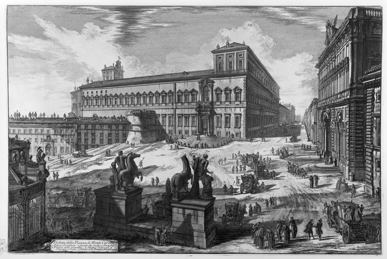 Veduta della Piazza di Monte Cavallo tekijältä Giovanni Battista Piranesi