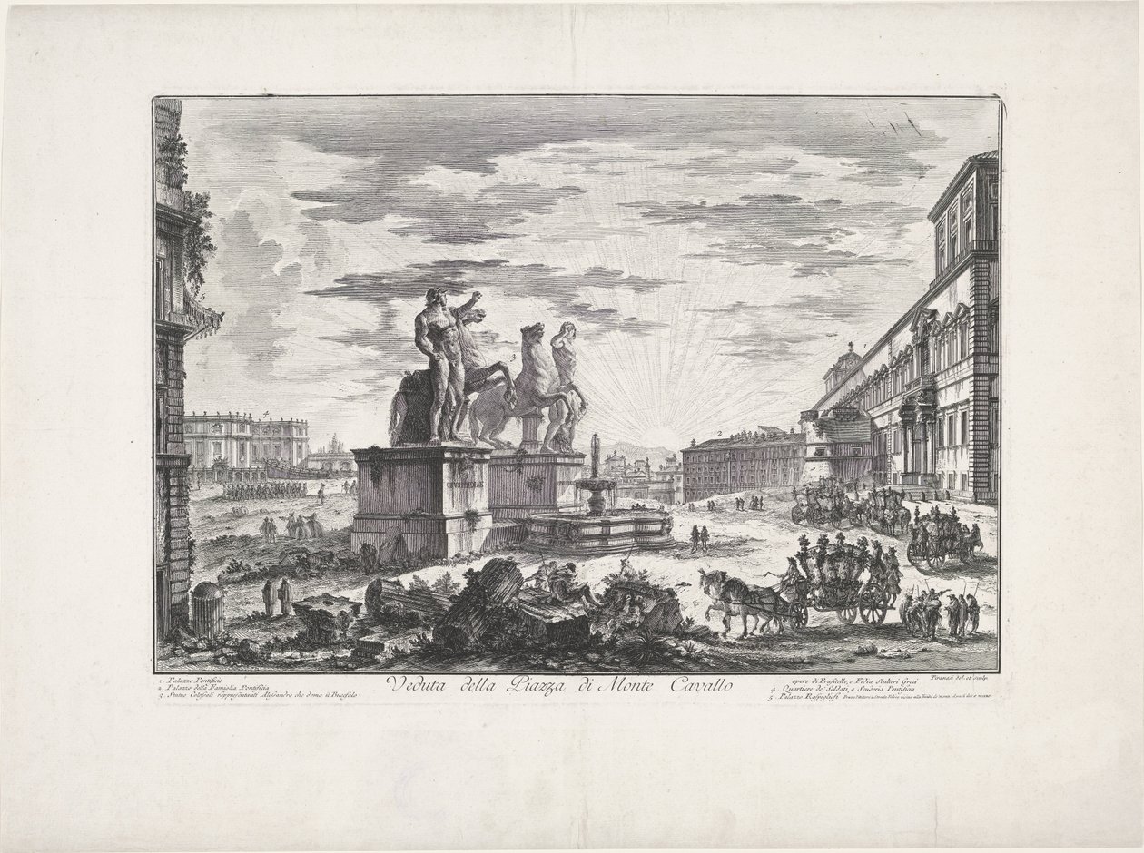Veduta della Piazza di Monte Cavallo tekijältä Giovanni Battista Piranesi