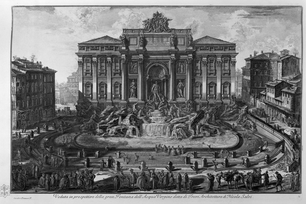 Perspektiivinäkymä suuresta Fontana dell