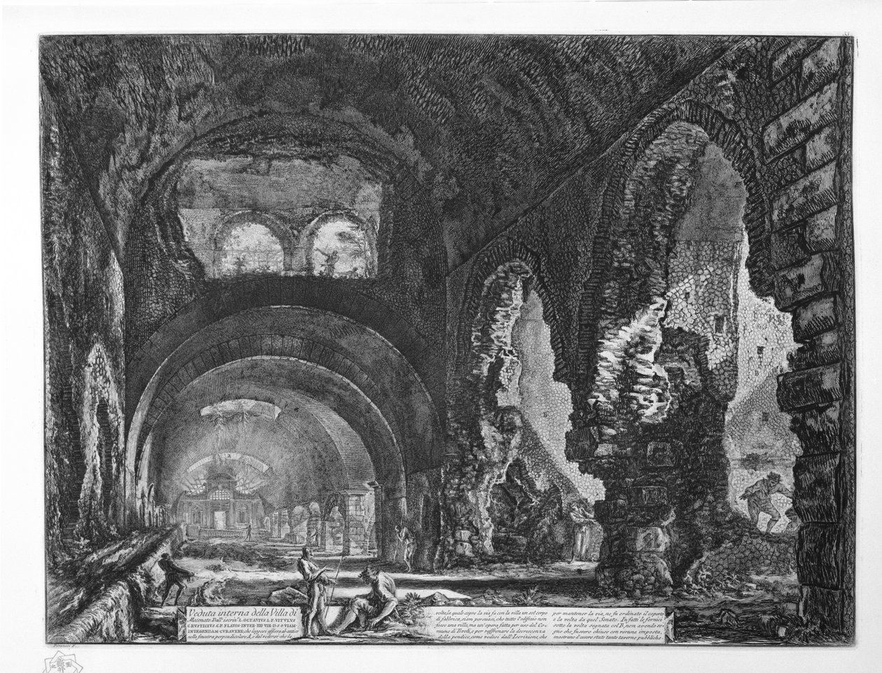 Maecenasin huvilan sisäkuva tekijältä Giovanni Battista Piranesi