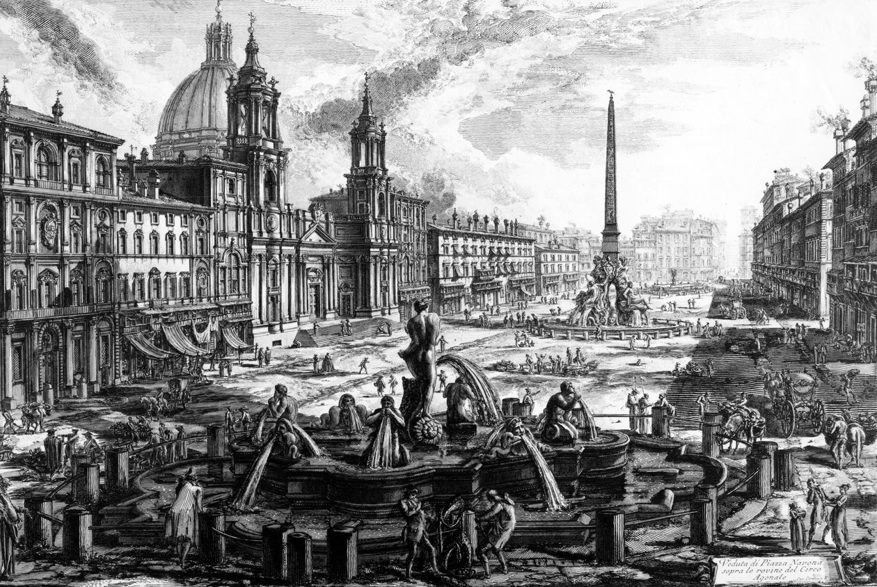 Näkymä Piazza Navonan aukiolta, sarjasta 