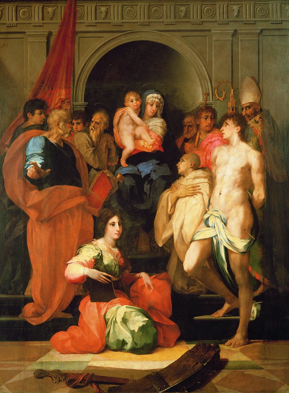 Madonna istui kymmenen pyhän kanssa tekijältä Giovanni Battista Rosso Fiorentino