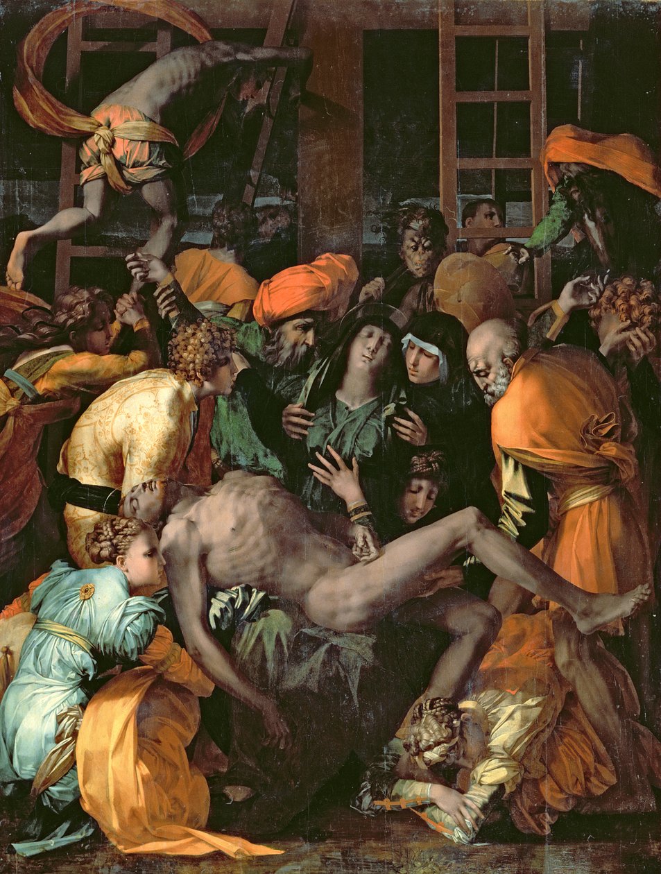 Laskeutuminen ristiltä, 1529 tekijältä Giovanni Battista Rosso Fiorentino