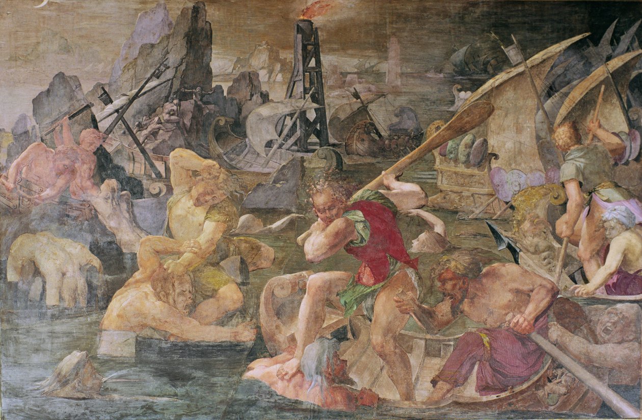 Naupliuksen kosto, 1535-40 (695081:n yksityiskohta) tekijältä Giovanni Battista Rosso Fiorentino