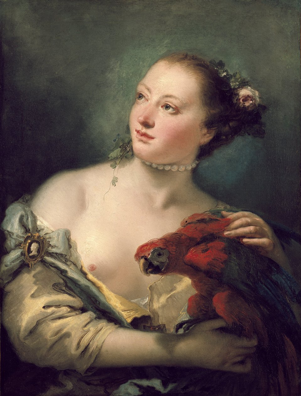 Nuori nainen aralla, 1700-luku tekijältä Giovanni Battista Tiepolo
