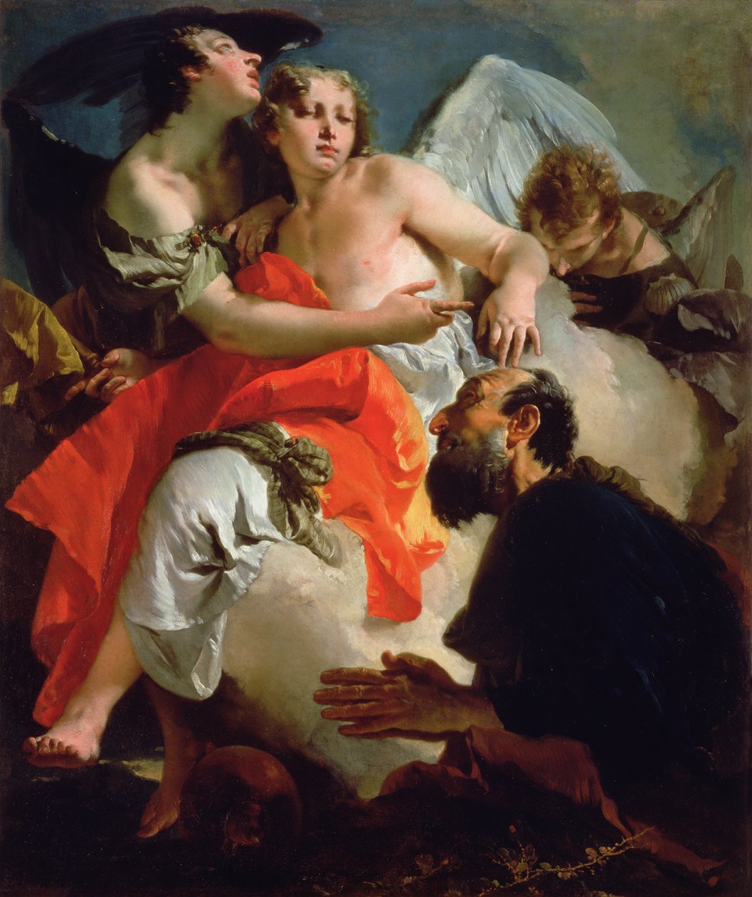 Abraham ja kolme enkeliä tekijältä Giovanni Battista Tiepolo