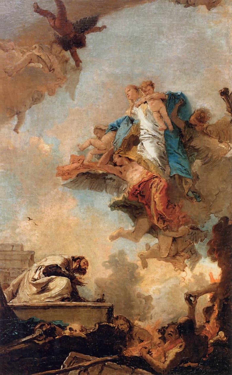 Neitsyt ilmestyminen Pyhän Simonin kantaan tekijältä Giovanni Battista Tiepolo