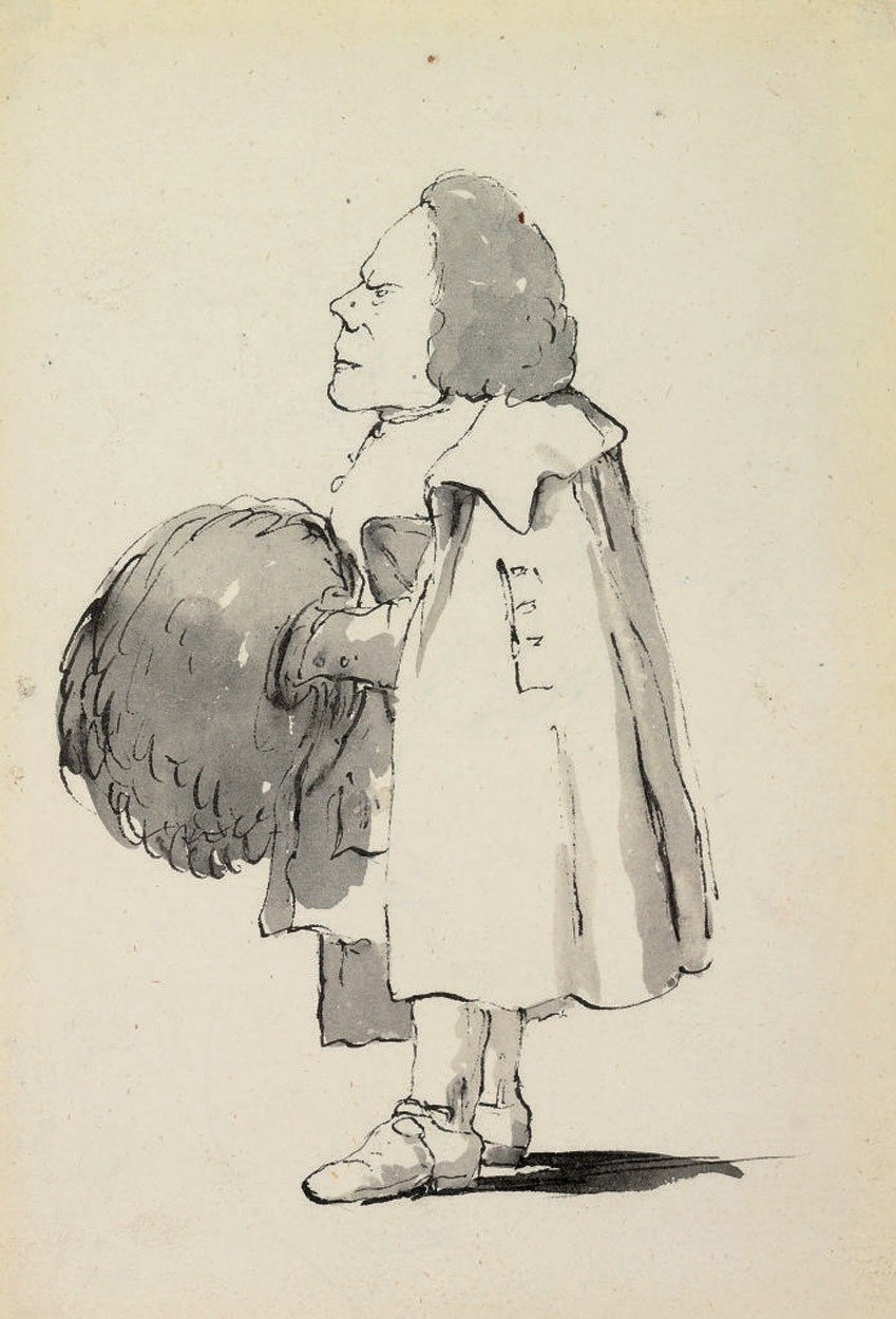Karikatyyri lyhyestä herrasta tekijältä Giovanni Battista Tiepolo