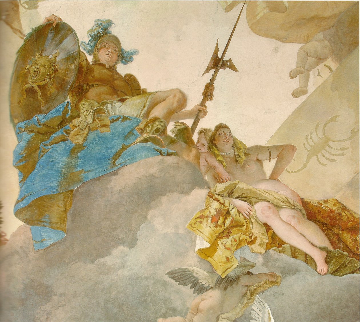 Deckenfresko im Treppenhaus der Würzburger Residenz, Yksityiskohta tekijältä Giovanni Battista Tiepolo