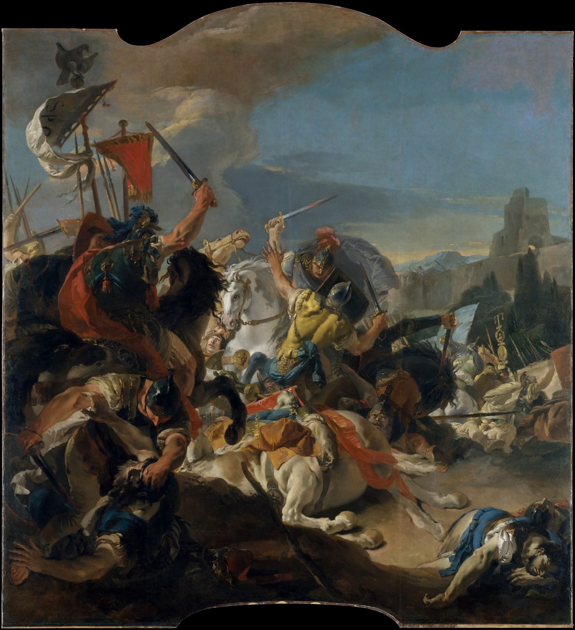 Kuvaus Vercellaen taistelusta tekijältä Giovanni Battista Tiepolo