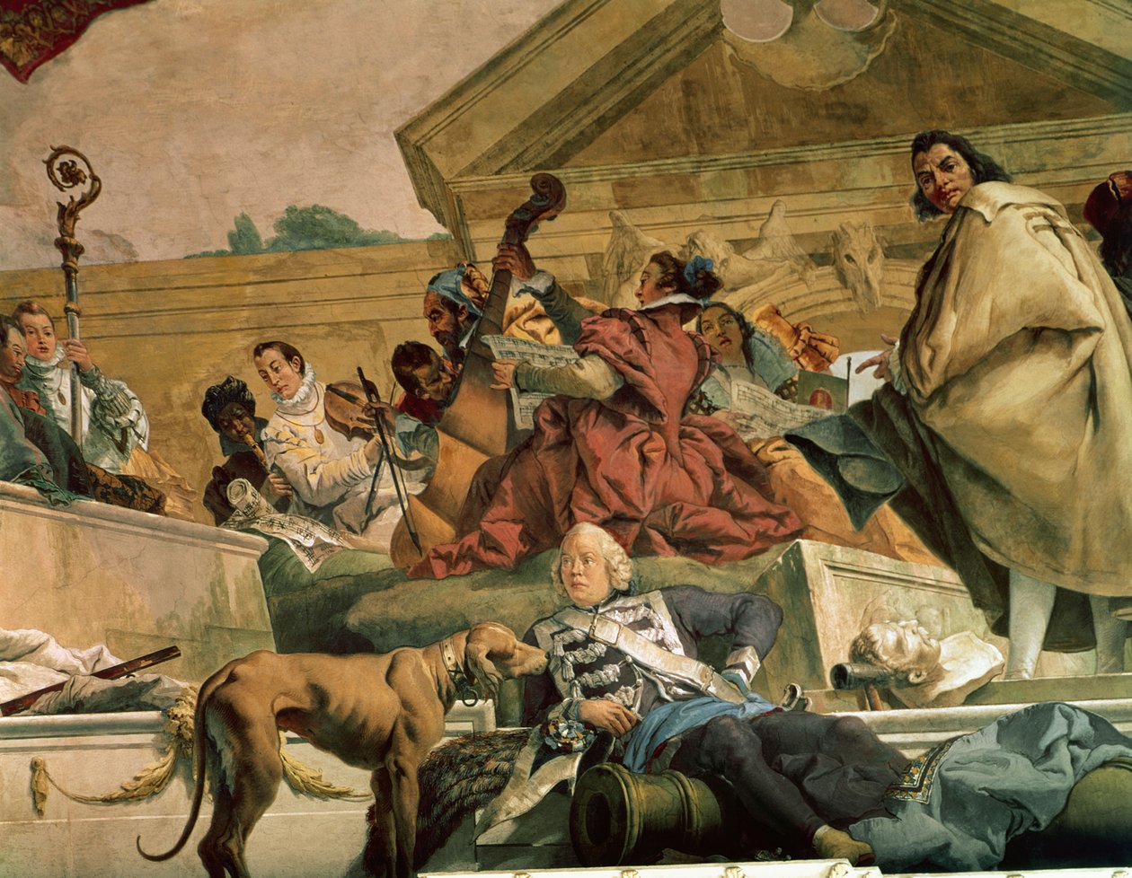 Eurooppa, yksi neljästä maanosasta, Treppenhausin katosta, 1750-53 (ks. myös 30573 ja 168392). tekijältä Giovanni Battista Tiepolo
