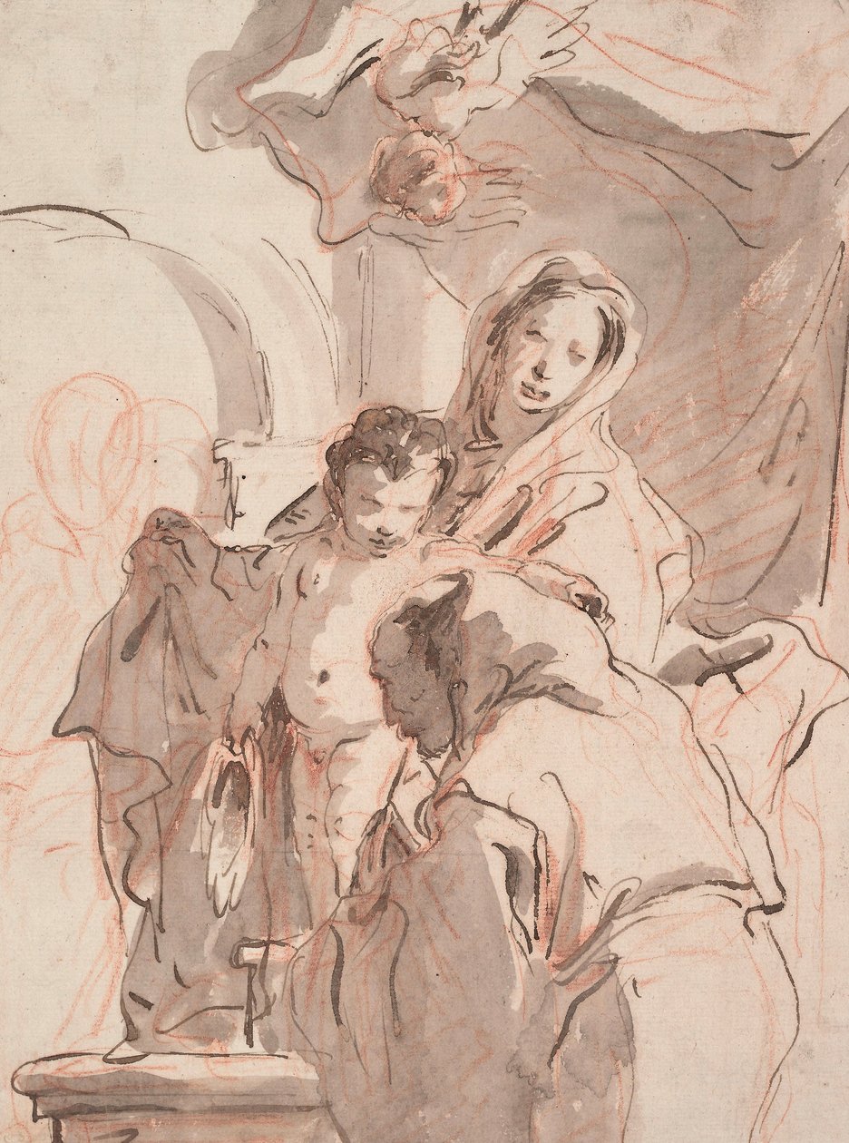 Madonna ja lapsi pyhän kanssa, n. 1750-1760 tekijältä Giovanni Battista Tiepolo