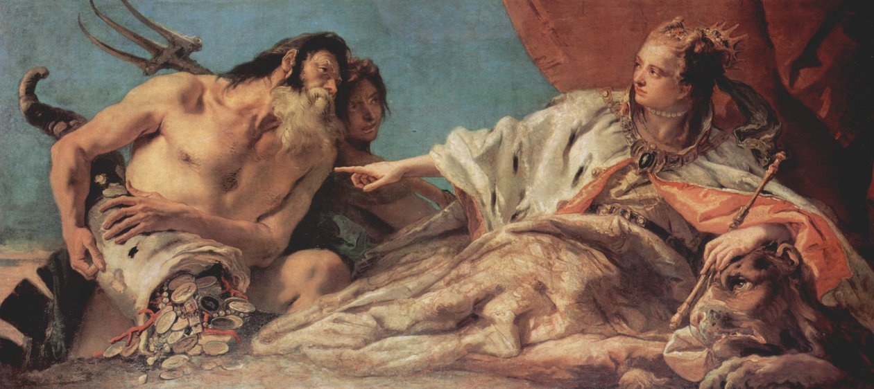 Neptun bietet der Stadt Venedig Opfergaben tekijältä Giovanni Battista Tiepolo