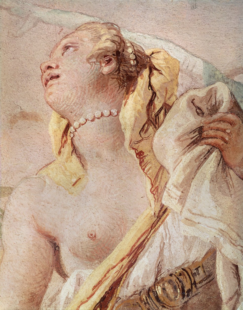Rinaldo Abandoning Armida, yksityiskohta Armidasta, Torquato Tasson (1544-95) Gerusalemme Liberatasta, 1757 tekijältä Giovanni Battista Tiepolo