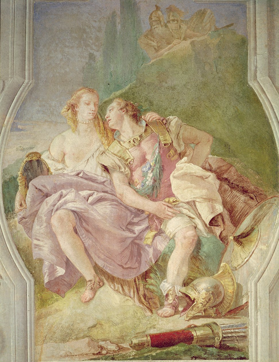Rinaldo Enchanted by Armida, Torquato Tasson (1544-95) Gerusalemme Liberatasta 1757 tekijältä Giovanni Battista Tiepolo