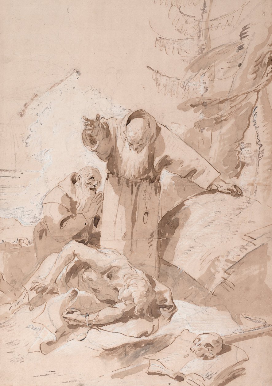 Pyhä Fidelis Sigmaringenista ja pyhä Joosef Leonessa, n. 1747-1758 tekijältä Giovanni Battista Tiepolo