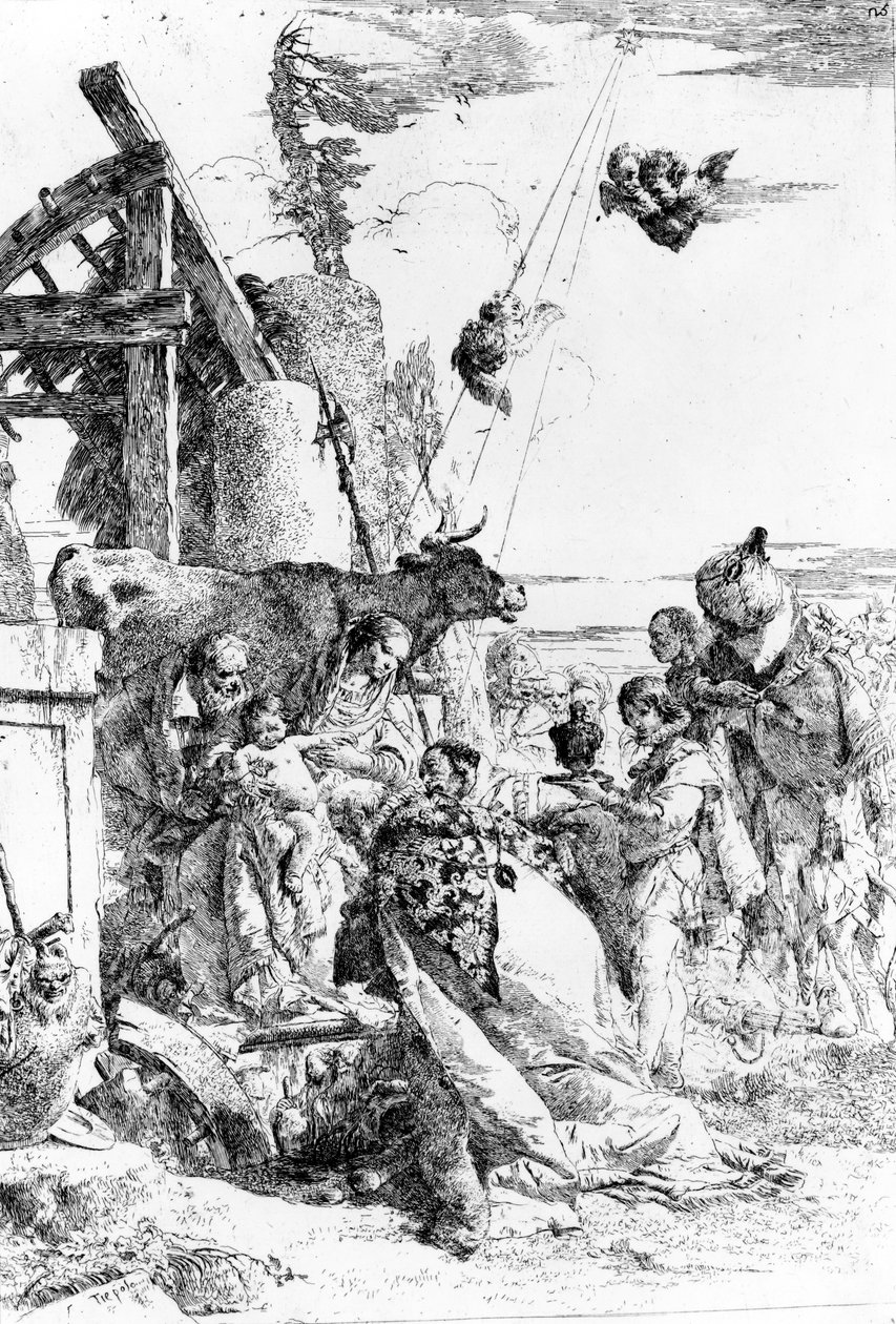 The Adoration of the Magi, c.1753 finn tekijältä Giovanni Battista Tiepolo