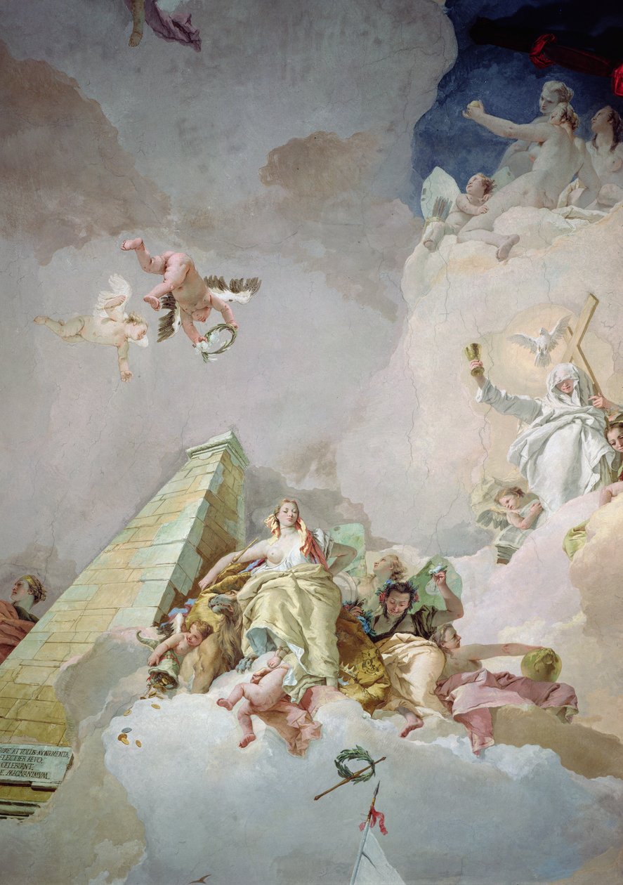 Espanjan kunnia, valtaistuinhuoneen katosta, 1762-66 (yksityiskohta, katso myös 61757, 61758, 62096, 62340 ja 170577) tekijältä Giovanni Battista Tiepolo