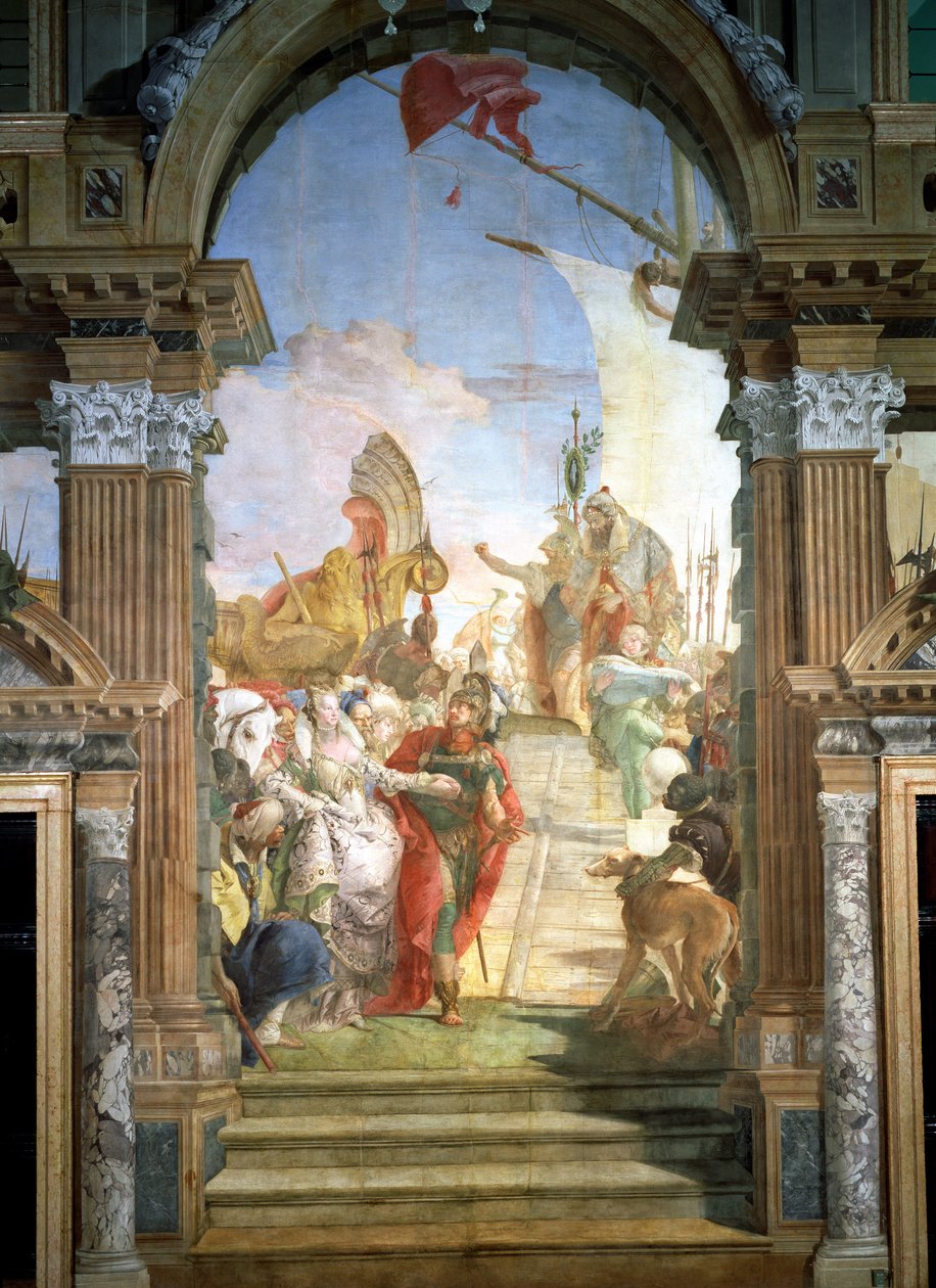 Anthonyn (n. 82-30 eKr.) ja Kleopatran (51-30 eKr.) tapaaminen 1747-50 tekijältä Giovanni Battista Tiepolo