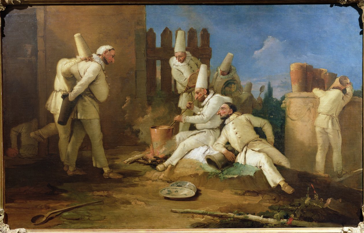 Punchinellon keittiö tekijältä Giovanni Battista Tiepolo