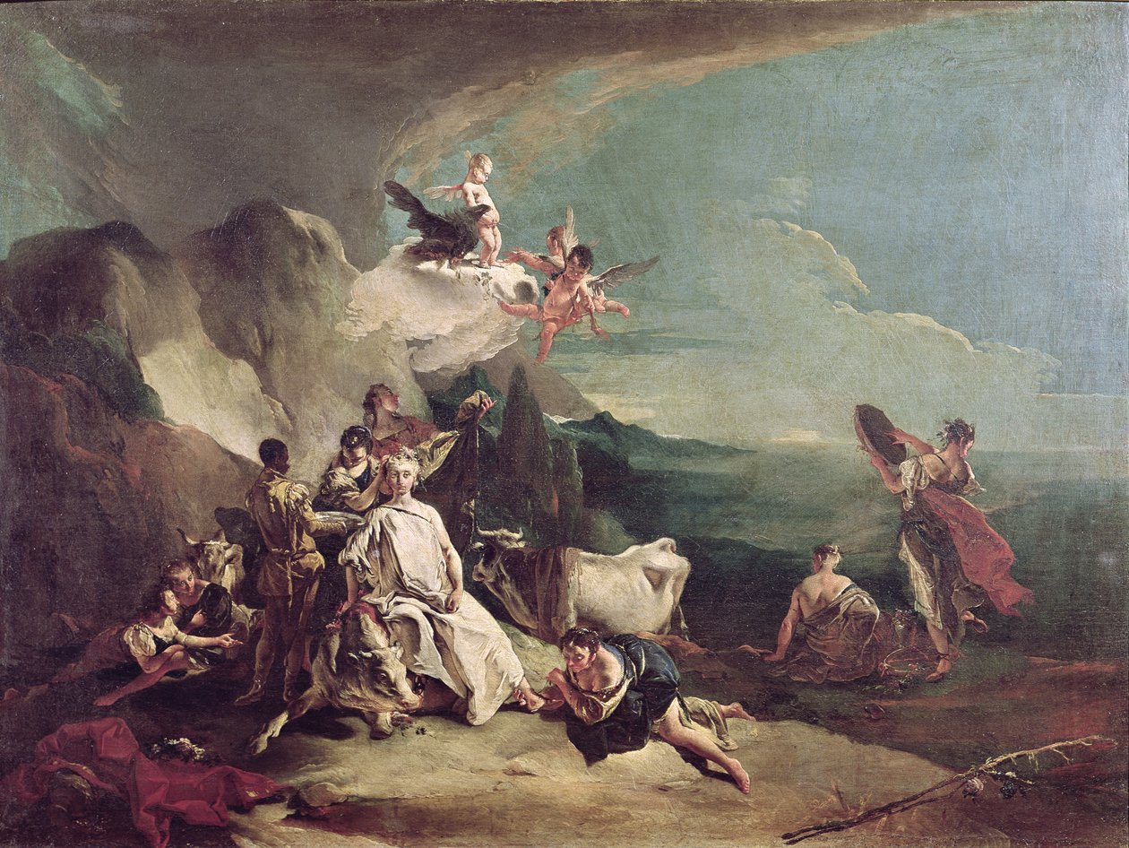 Europan raiskaus, 1720-21 tekijältä Giovanni Battista Tiepolo