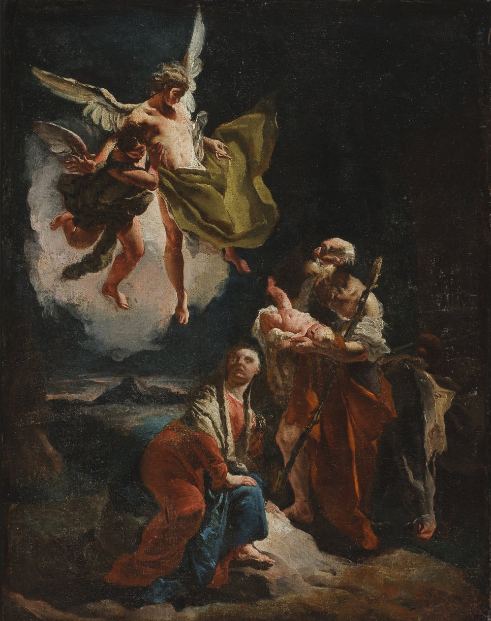 The Rest on the Flight to Egypt, noin 1720 tekijältä Giovanni Battista Tiepolo