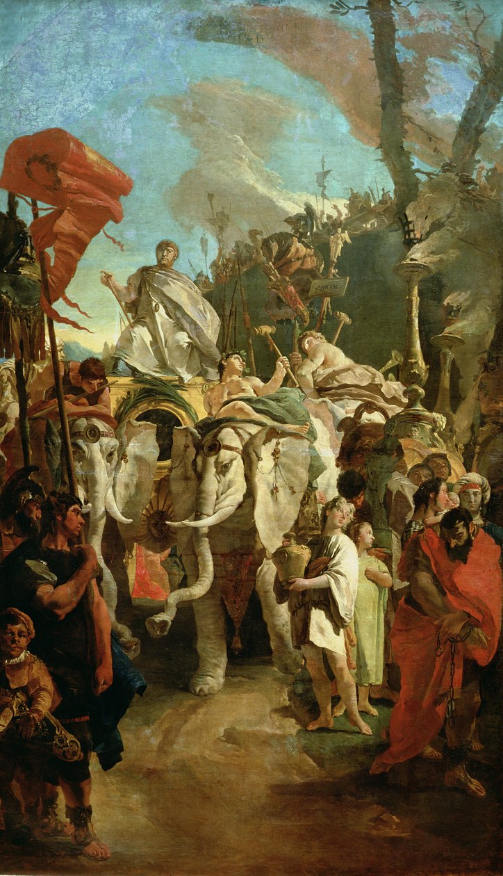 Komentaja Manius Curius Dentatuksen voitto, 1725-30 tekijältä Giovanni Battista Tiepolo
