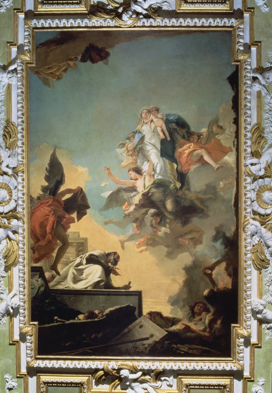 Karmelin neitsyt antamassa lapaluun autuaalle Simon Stockille, 1740-luku tekijältä Giovanni Battista Tiepolo