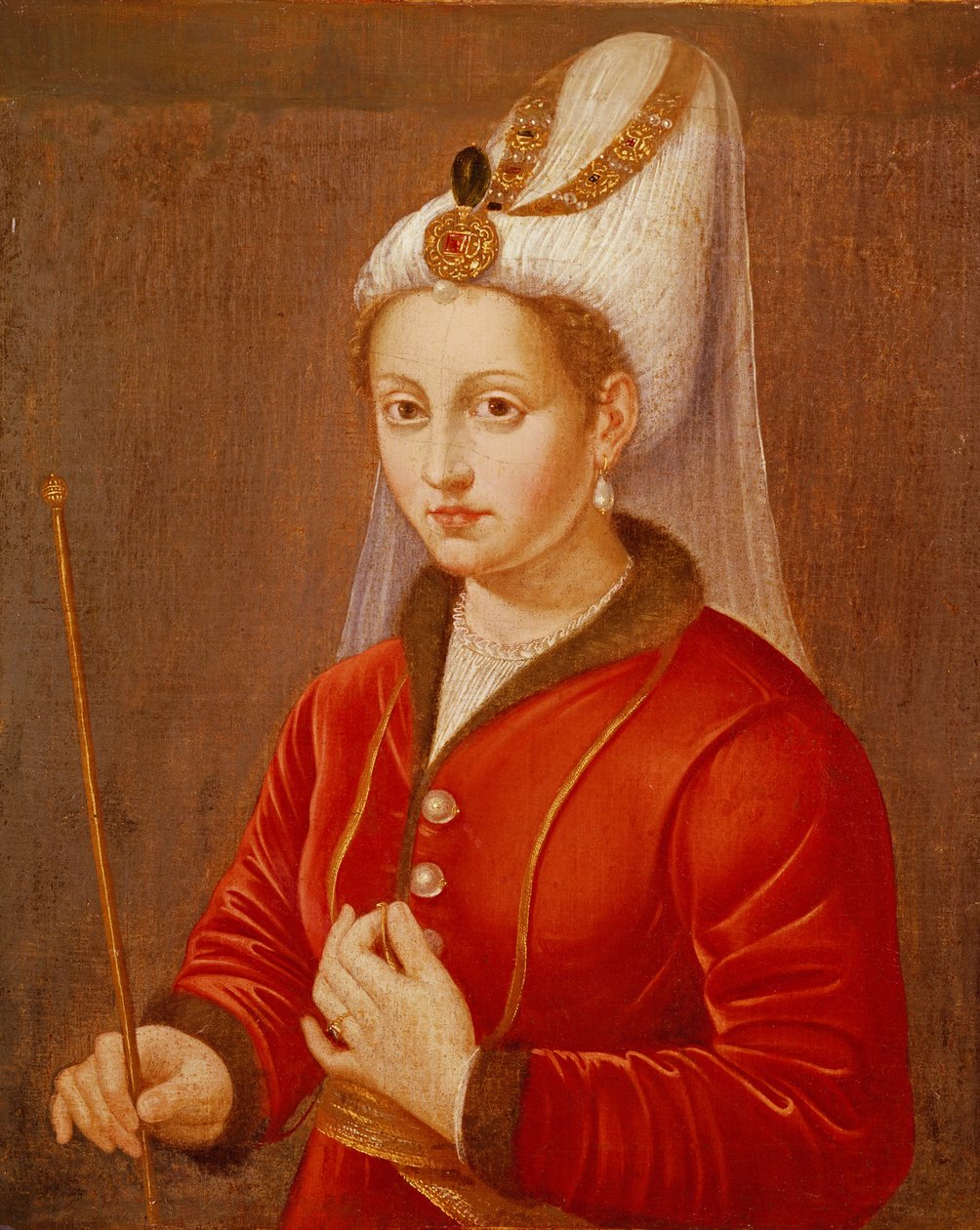 Muotokuvan oletetaan olevan Catherine Cornaro, Kyproksen kuningatar, n. 1470 tekijältä Giovanni Bellini