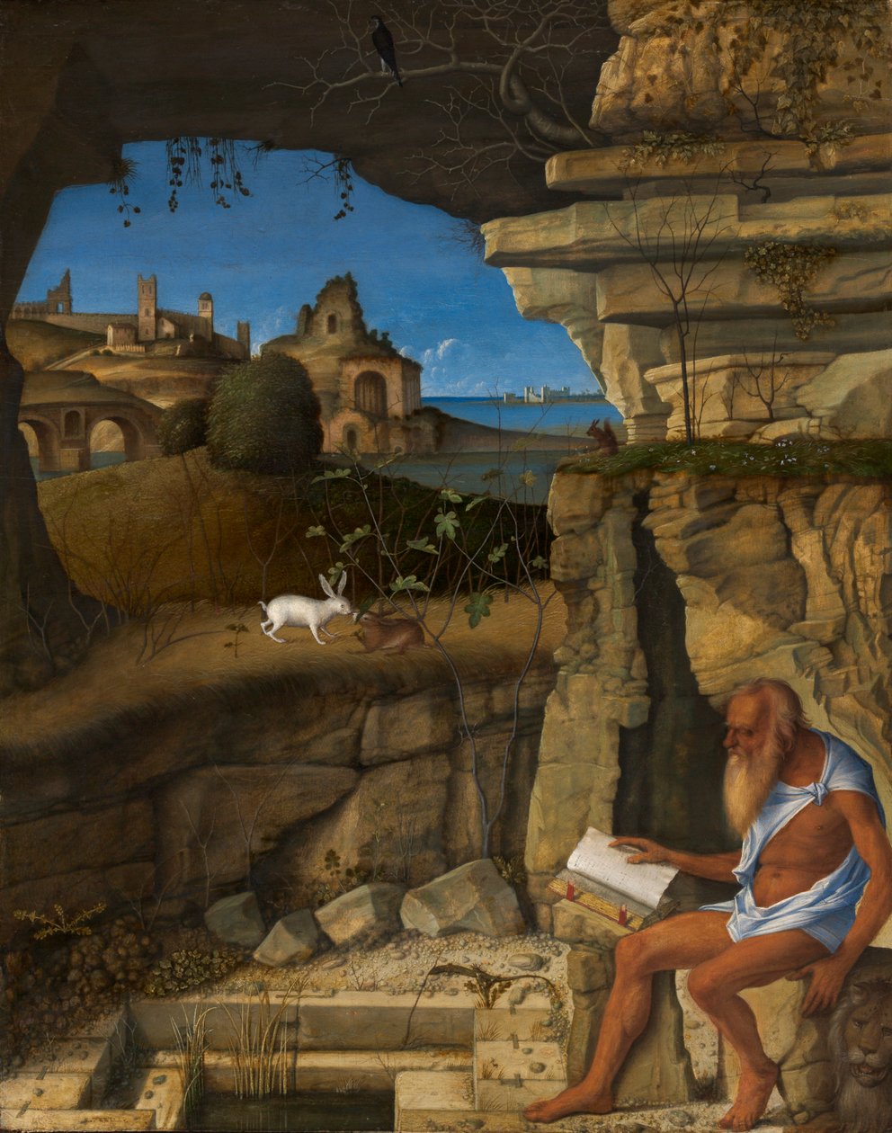 Saint Jerome Reading, 1505 tekijältä Giovanni Bellini