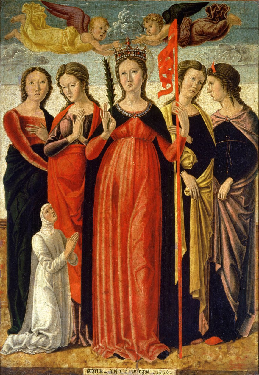 Pyhä Ursula ja neljä pyhää (tempera paneelissa) tekijältä Giovanni Bellini