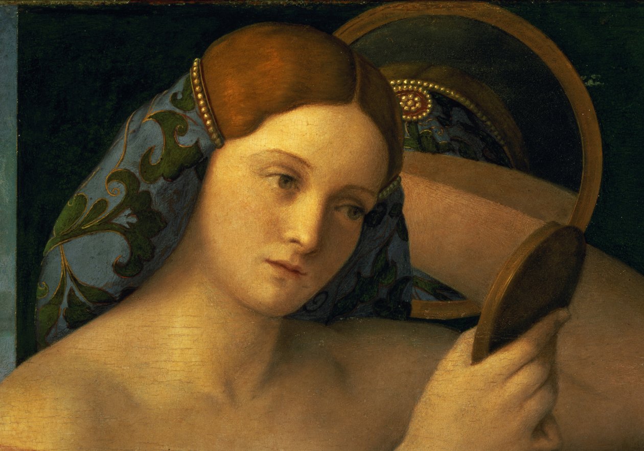 Nuori nainen wc:ssä, yksityiskohta kasvoista, 1515 tekijältä Giovanni Bellini