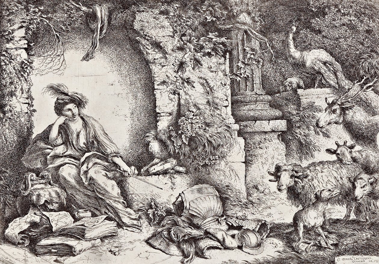 Circe Ulyssesin tovereiden kanssa muuttui eläimiksi tekijältä Giovanni Benedetto Castiglione