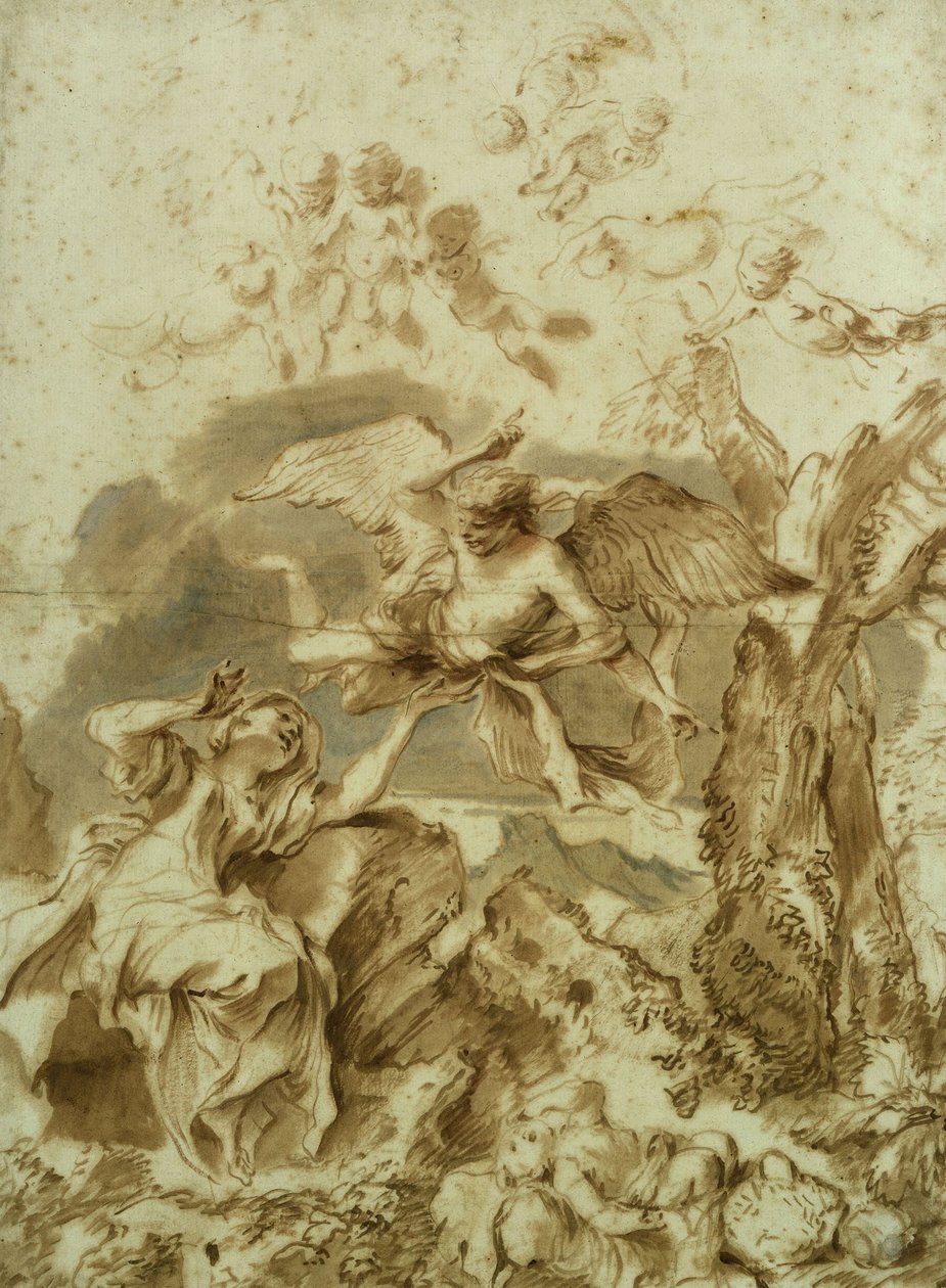 Hagar ja Ismael erämaassa tekijältä Giovanni Benedetto Castiglione