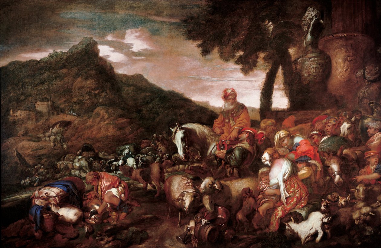 Aabrahamin perheen matka tekijältä Giovanni Benedetto Castiglione