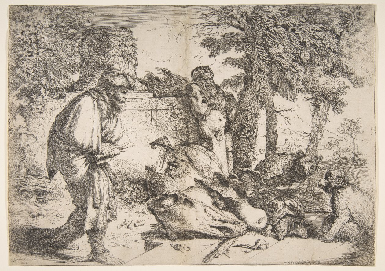 Filosofi Diogenes etsii rehellistä miestä tekijältä Giovanni Benedetto Castiglione