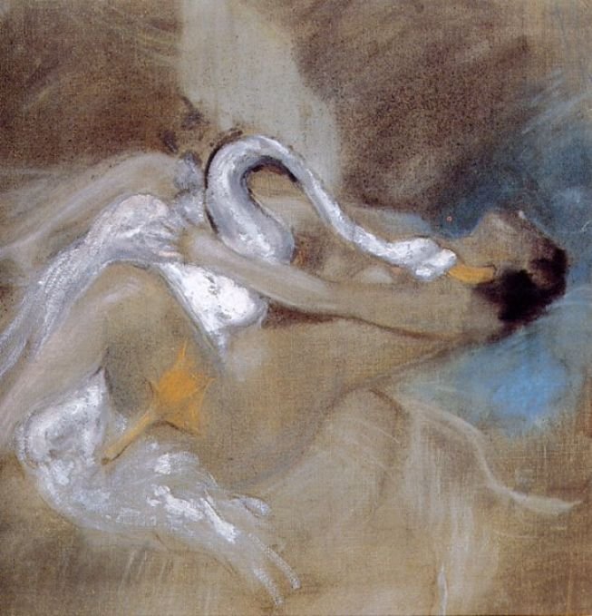 Leda ja Swann Deutsch: Leda mit SchwannPolski: Leda z abedziemn tekijältä Giovanni Boldini