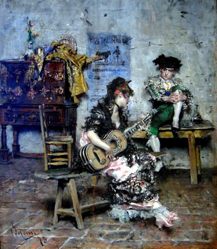 Kitarasoitin Deutsch: Die GitarristinnPolski: Gitarzystkan tekijältä Giovanni Boldini