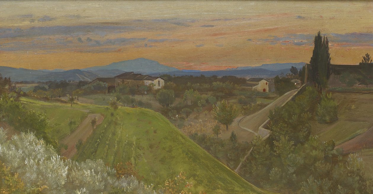 Näkymä Monte Amiatalle, Toscanassa, noin 1880 tekijältä Giovanni Costa