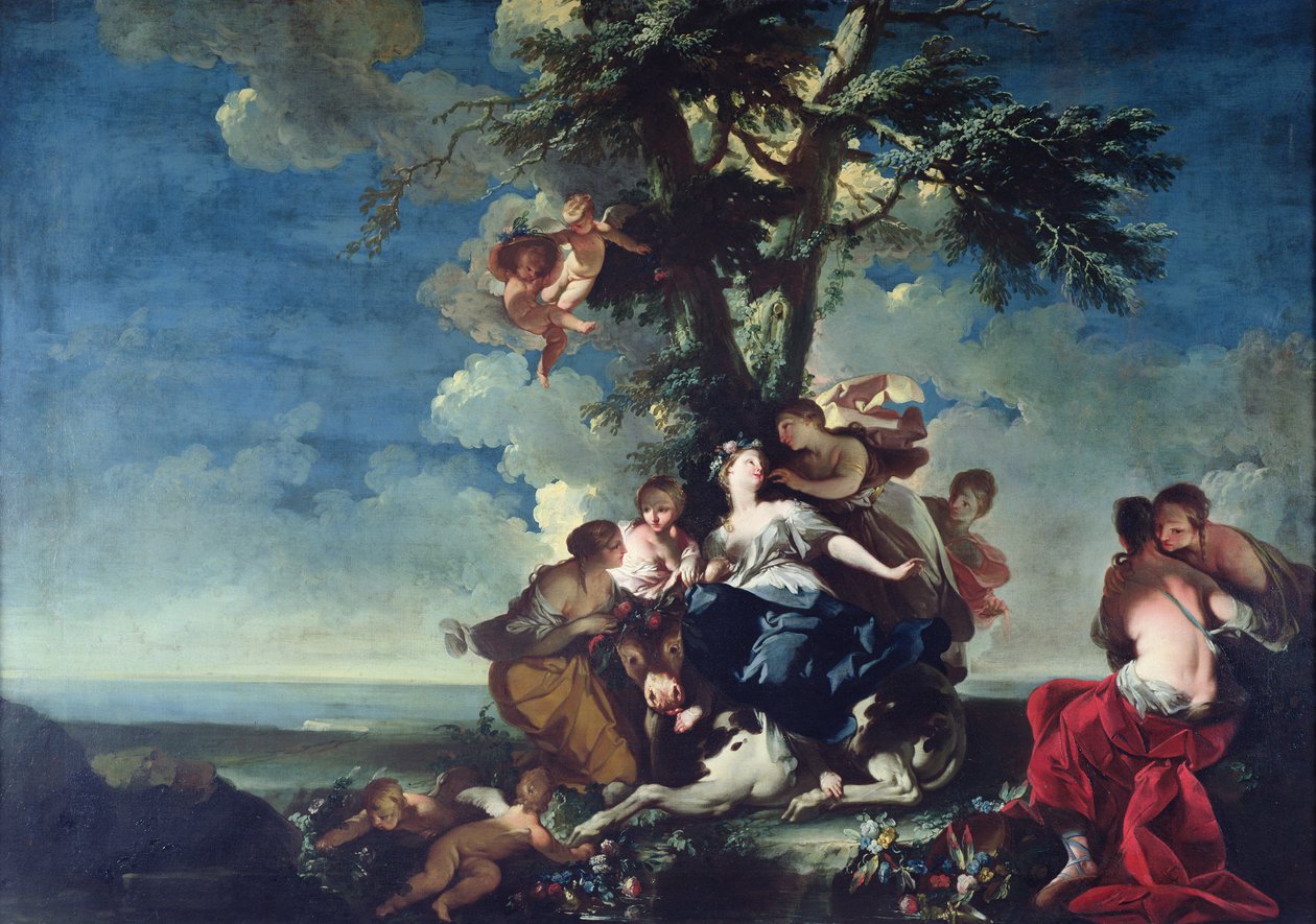 Europan raiskaus, 1728-37 tekijältä Giovanni Domenico Ferretti