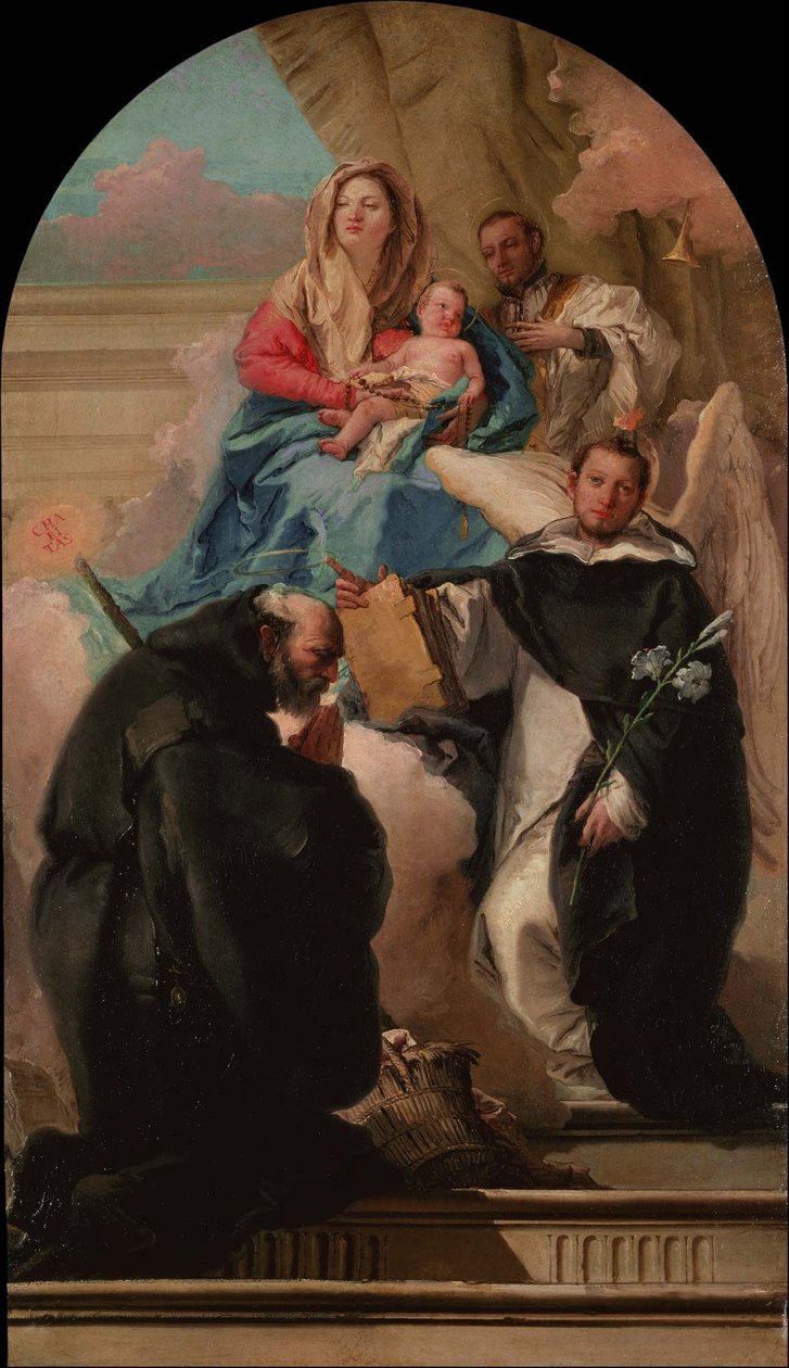 Japani: n: n Madonna ja lapsi kolmen pyhän kanssa tekijältä Giovanni Domenico Tiepolo