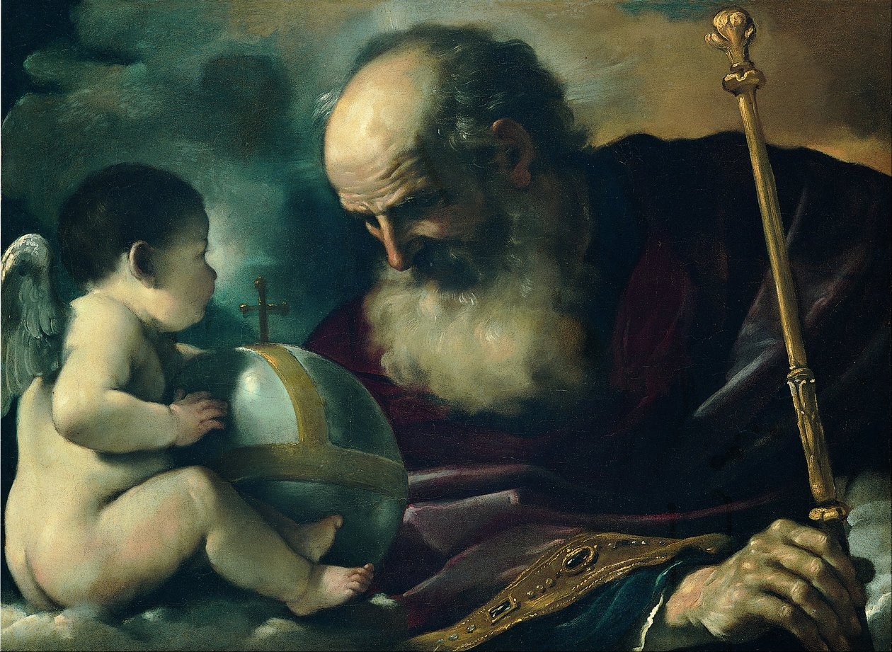 Isä Jumala ja enkeli tekijältä Giovanni Francesco Barbieri